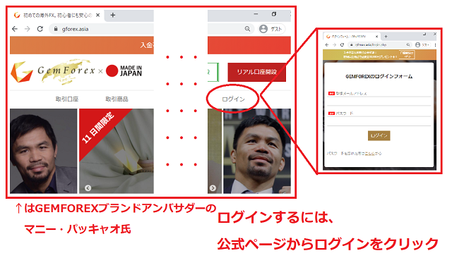 GEMFOREXにログインする方法